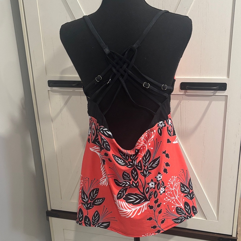 Swim Top Coral Floral Tankini top only - Picture 5 of 9
